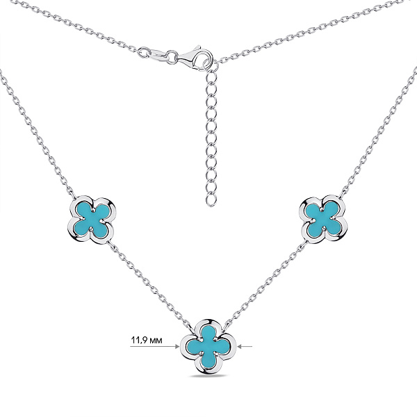 Серебряное колье с бирюзой (арт. 7507/2102/10Б) – изображение 2