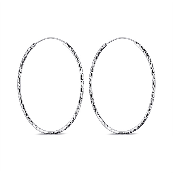 Серебряные серьги-кольца без камней (арт. 7502/4371/50) – изображение 1