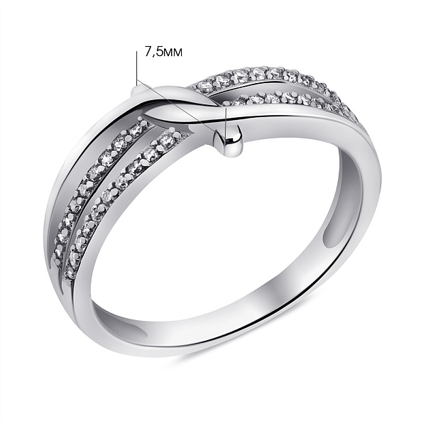 Серебряное кольцо с фианитами (арт. 7501/6814) – изображение 2