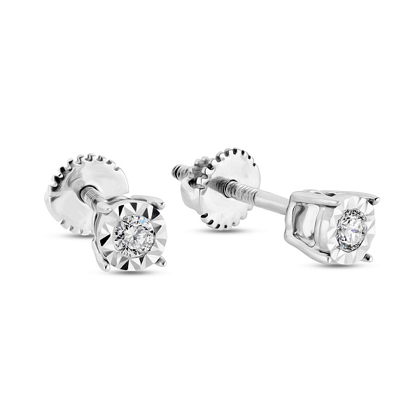 Серьги-пусеты из золота с бриллиантом (арт. С341108010б) – изображение 1