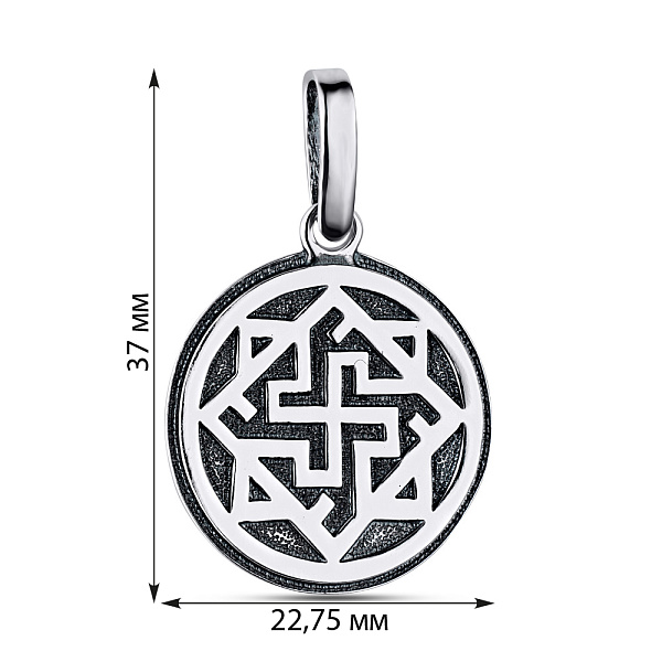 Серебряный кулон-амулет "Валькирия" с орнаментом (арт. 7903/89007-ч) – изображение 2