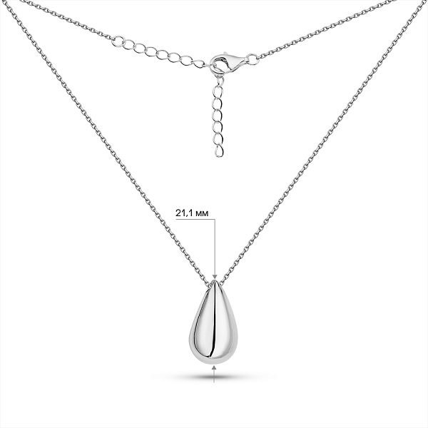 Серебряное колье Капля без камней (арт. 7507/2317) – изображение 3