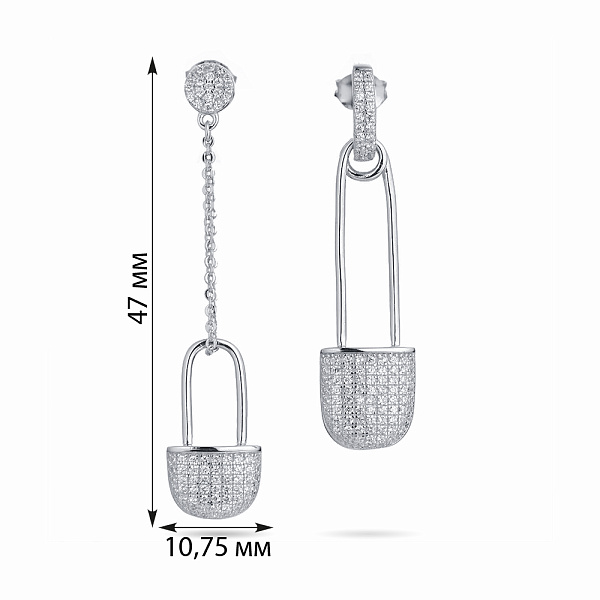 Срібні пусети Trendy Style з фіанітами (арт. 7518/5339) – зображення 2