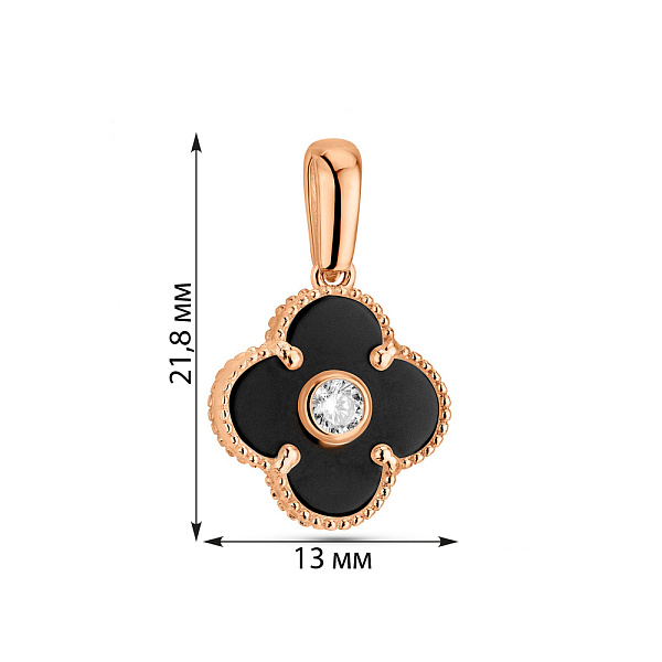 Золотой кулон с ониксом (арт. 424889/15о) – изображение 5