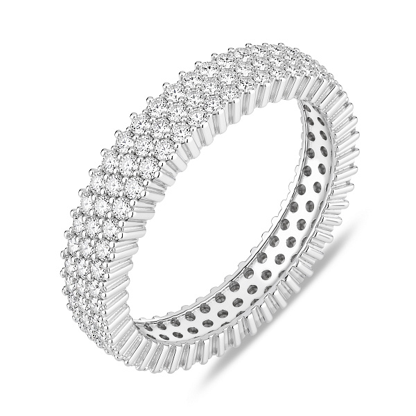 Широкое серебряное кольцо с фианитами (арт. 7501/8528) – изображение 1