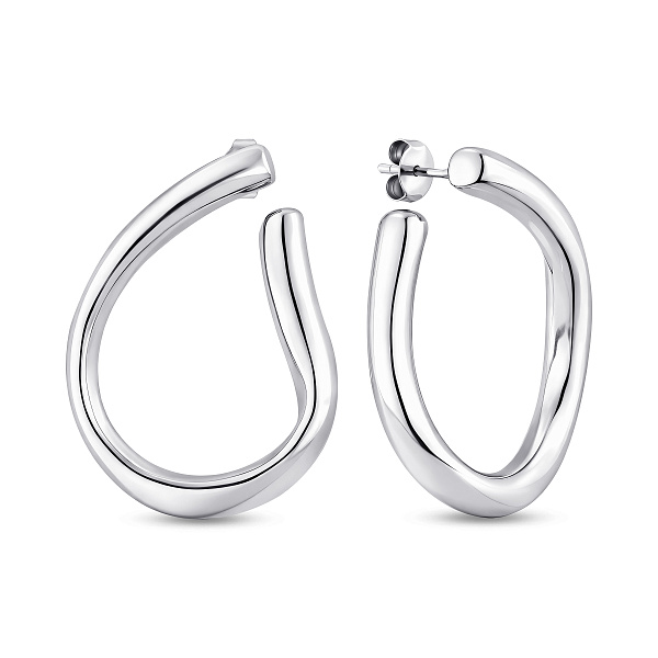 Серьги-пусеты из серебра без камней (арт. 7518/7281) – изображение 1