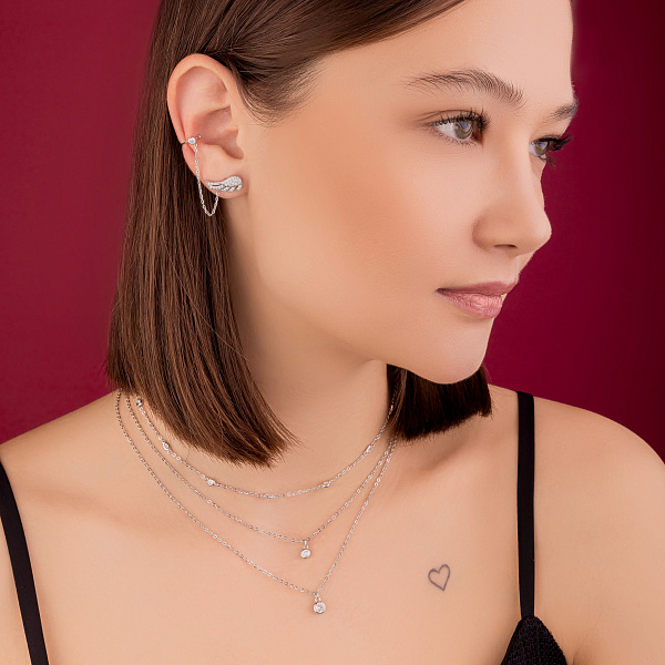 Серьги из серебра с фианитами (арт. 7518/С2Ф/1417) – изображение 4
