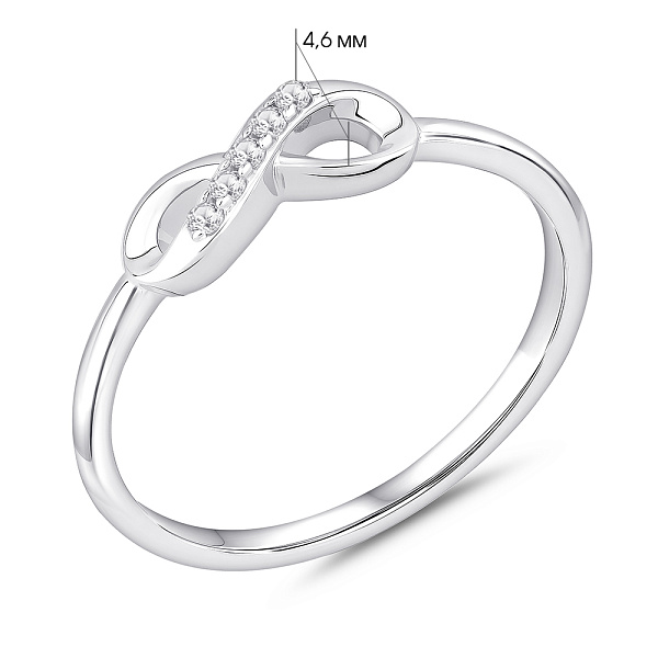 Серебряное кольцо Бесконечность с фианитами (арт. 7501/8226) – изображение 2
