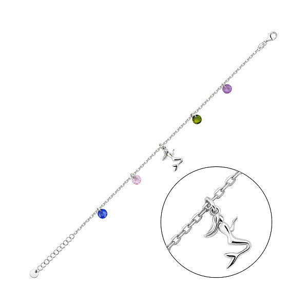 Серебряный браслет с альпинитами (арт. 7509/5093ацв) – изображение 1
