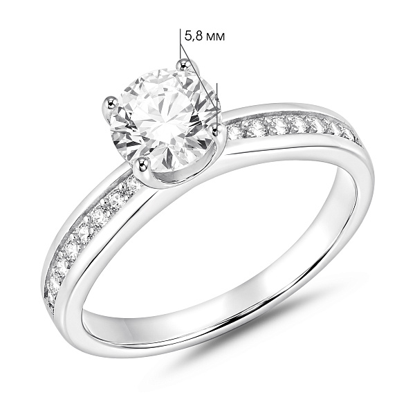 Серебряное кольцо с фианитами (арт. 7501/8837) – изображение 2