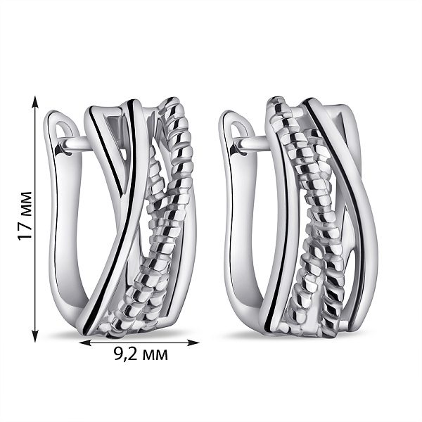 Серебряные серьги без камней (арт. 7502/9836) – изображение 2
