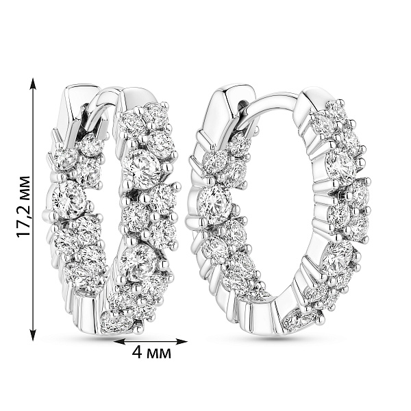 Серебряные серьги-кольца с фианитами (арт. 7502/10430/20) – изображение 2