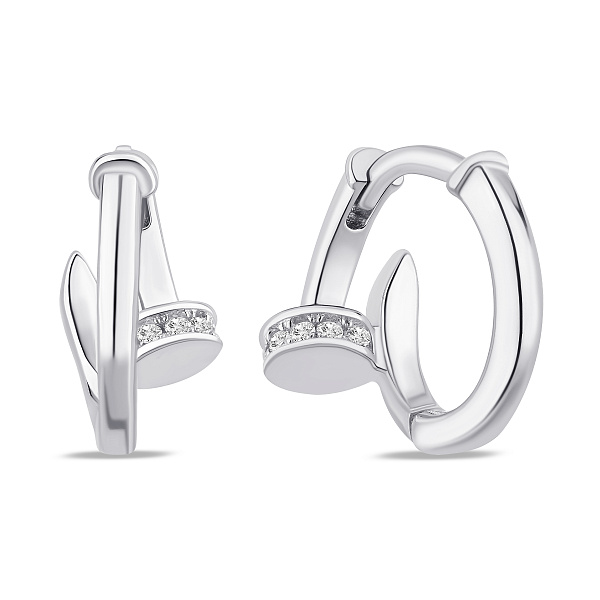 Серебряные серьги-конго Гвоздь (арт. 7502/СК2Ф/1057) – изображение 1