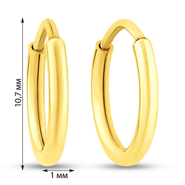 Серьги-кольца из желтого золота (арт. 121900/10ж) – изображение 3