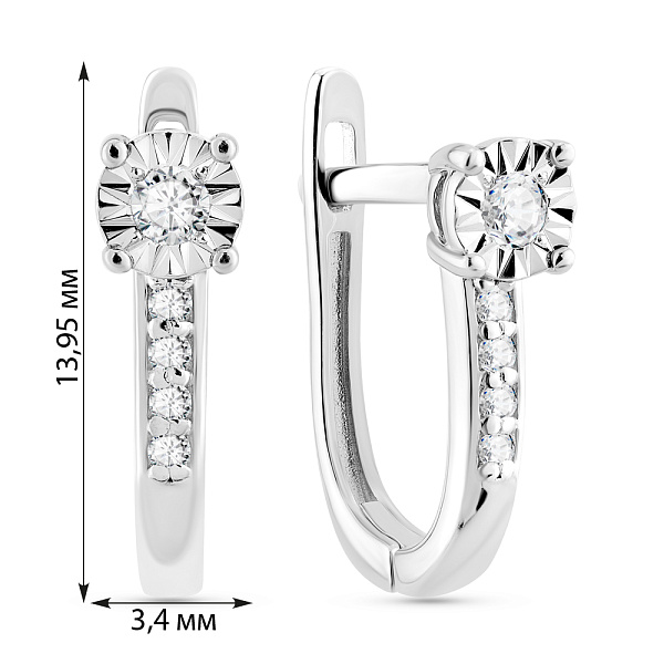 Серьги из белого золота с бриллиантами (арт. С011807010б) – изображение 3