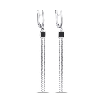 Фото Серебряные серьги Trendy Style с эмалью (арт. 7502/379/1ечсп)