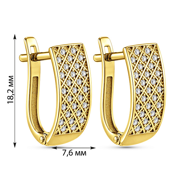 Серьги из желтого золота с фианитами (арт. 111900ж) – изображение 4