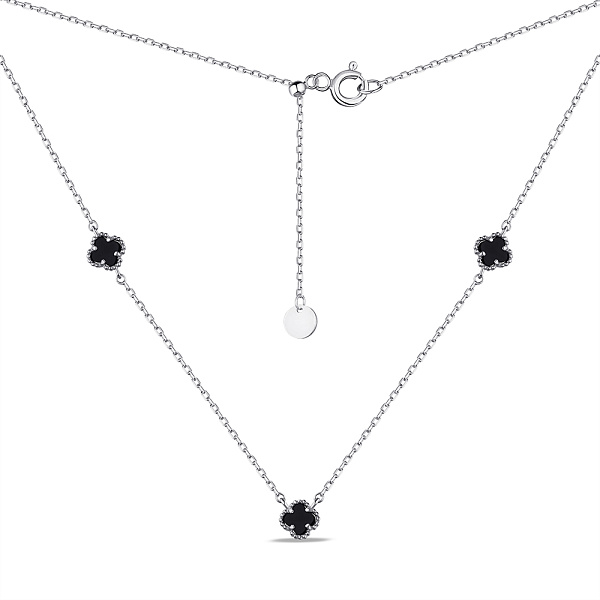 Серебряное колье с ониксом (арт. 7507/2065/3о) – изображение 1