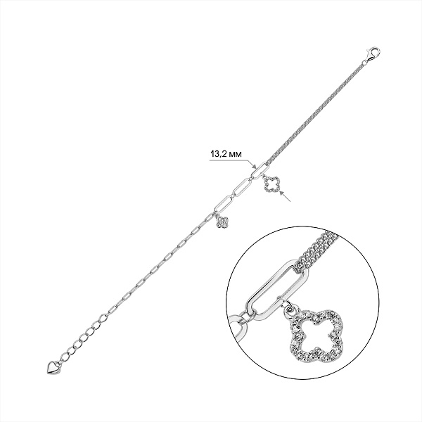 Серебряный браслет с фианитами (арт. 7509/4938) – изображение 2