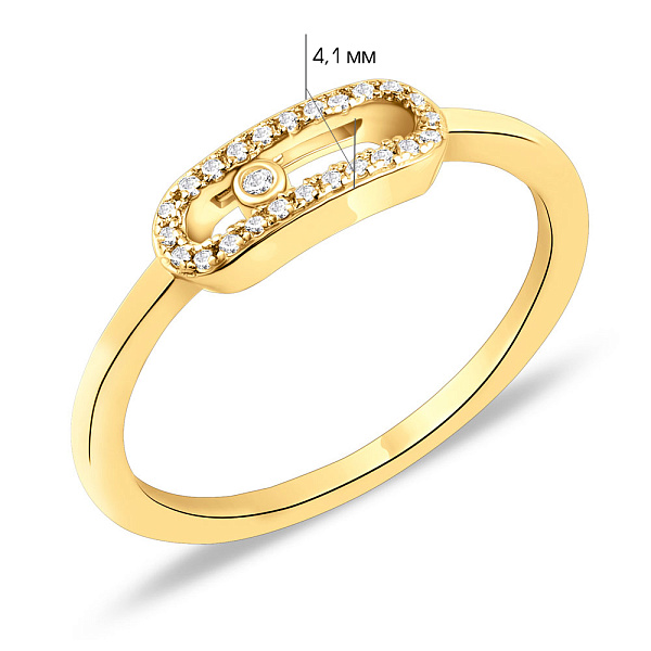 Серебряное кольцо с желтым родированием (арт. 7501/3739/1ж) – изображение 2